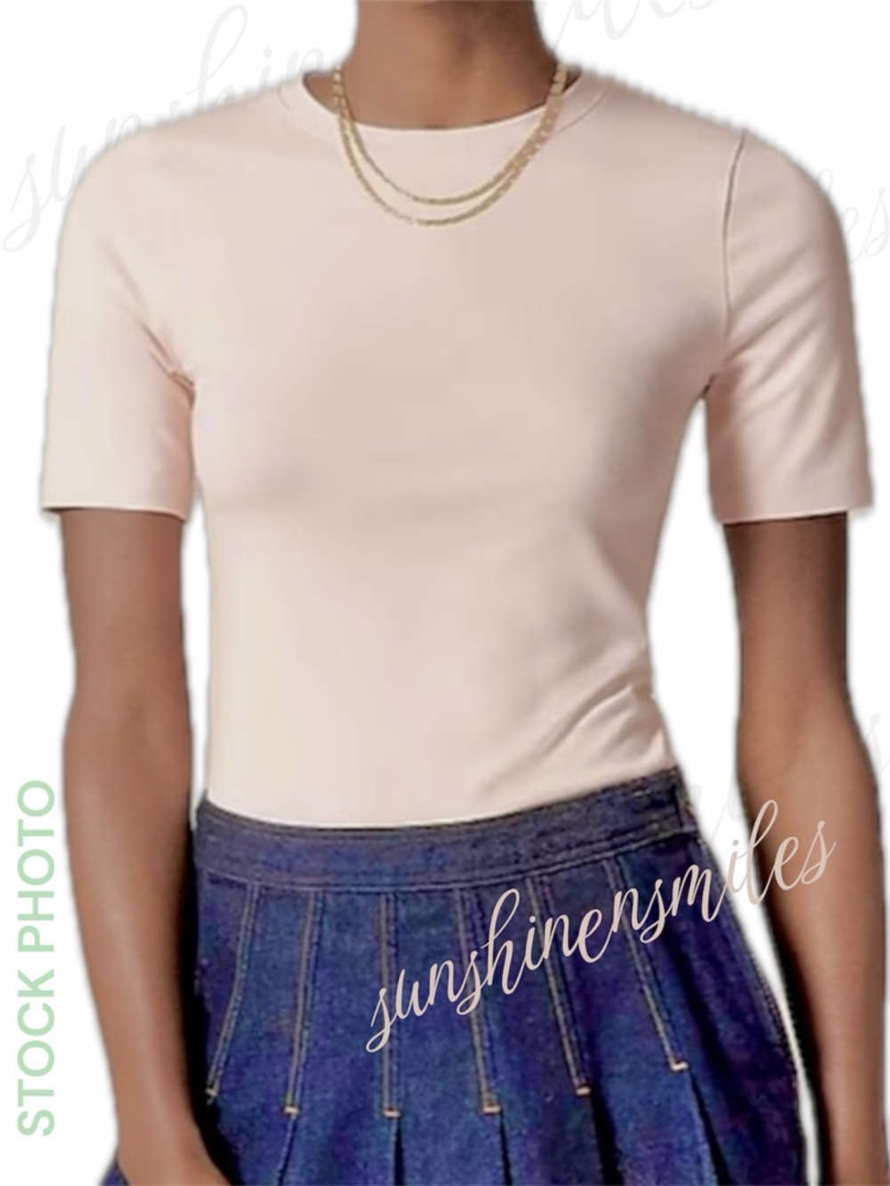 JCREW J.Crew PEACH Refined Super-Fine Rib Elbow-Sleeve T-shirt Tee Top #C1024